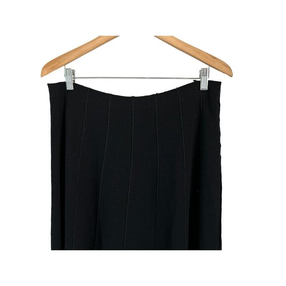 EILEEN FISHER A-Line Skirt Black Knitted Wool Viscose Blend Size Med - Picture 5 of 9